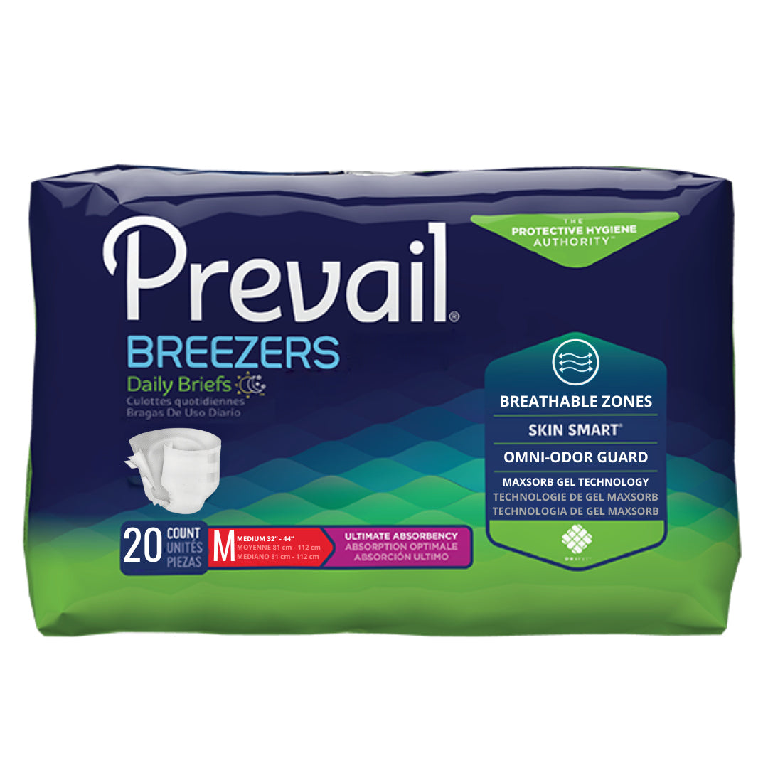 Prevail Breezers Ultimate Absorbency Briefs package