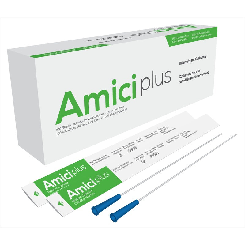 Amici Plus Nelaton intermittent catheter, 8 French, SKU 5908