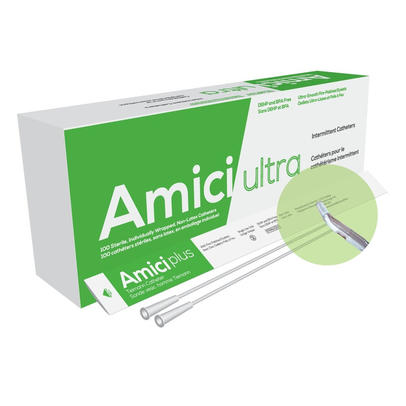 Amici Ultra Tiemann Tip Intermittent Catheter — 12 French, 16 in, Box of 100 product image