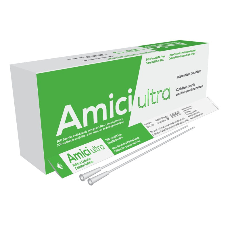Amici Ultra Male Intermittent Catheter — 12 French, 16 in, Box of 100