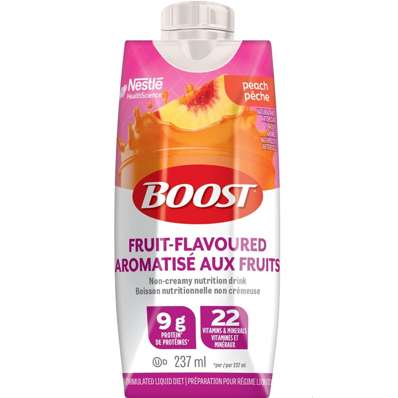 BOOST Fruit Beverage, Peach — Case of 24 × 237 mL
