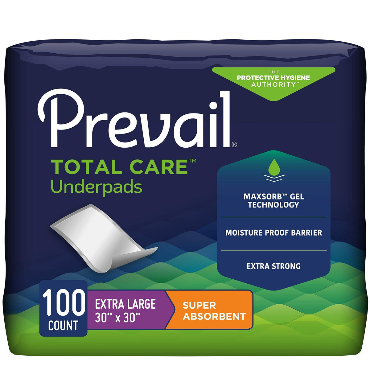 Prevail Super Absorbent Underpads package