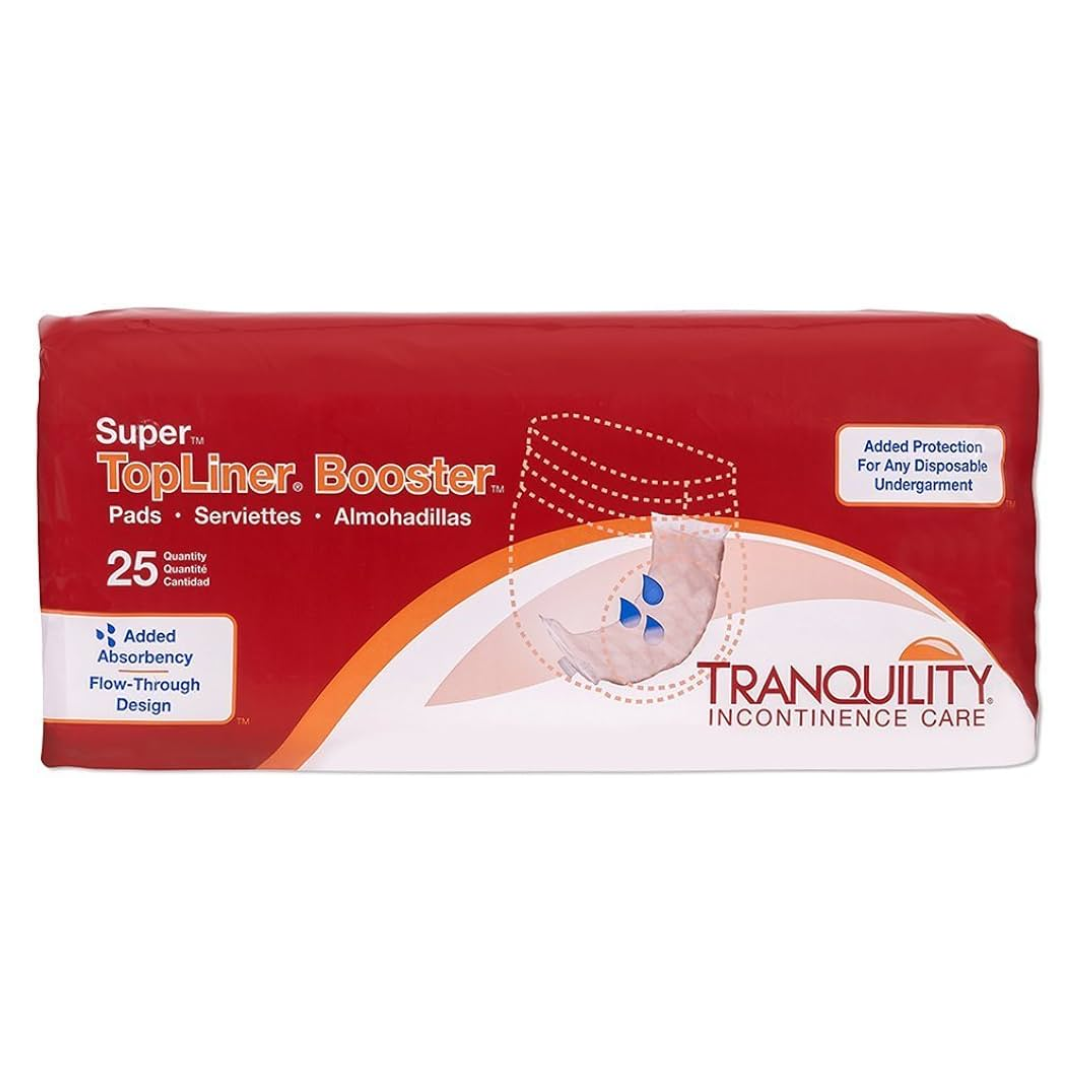 Tranquility TopLiner Super Booster Pads — 25-pad package