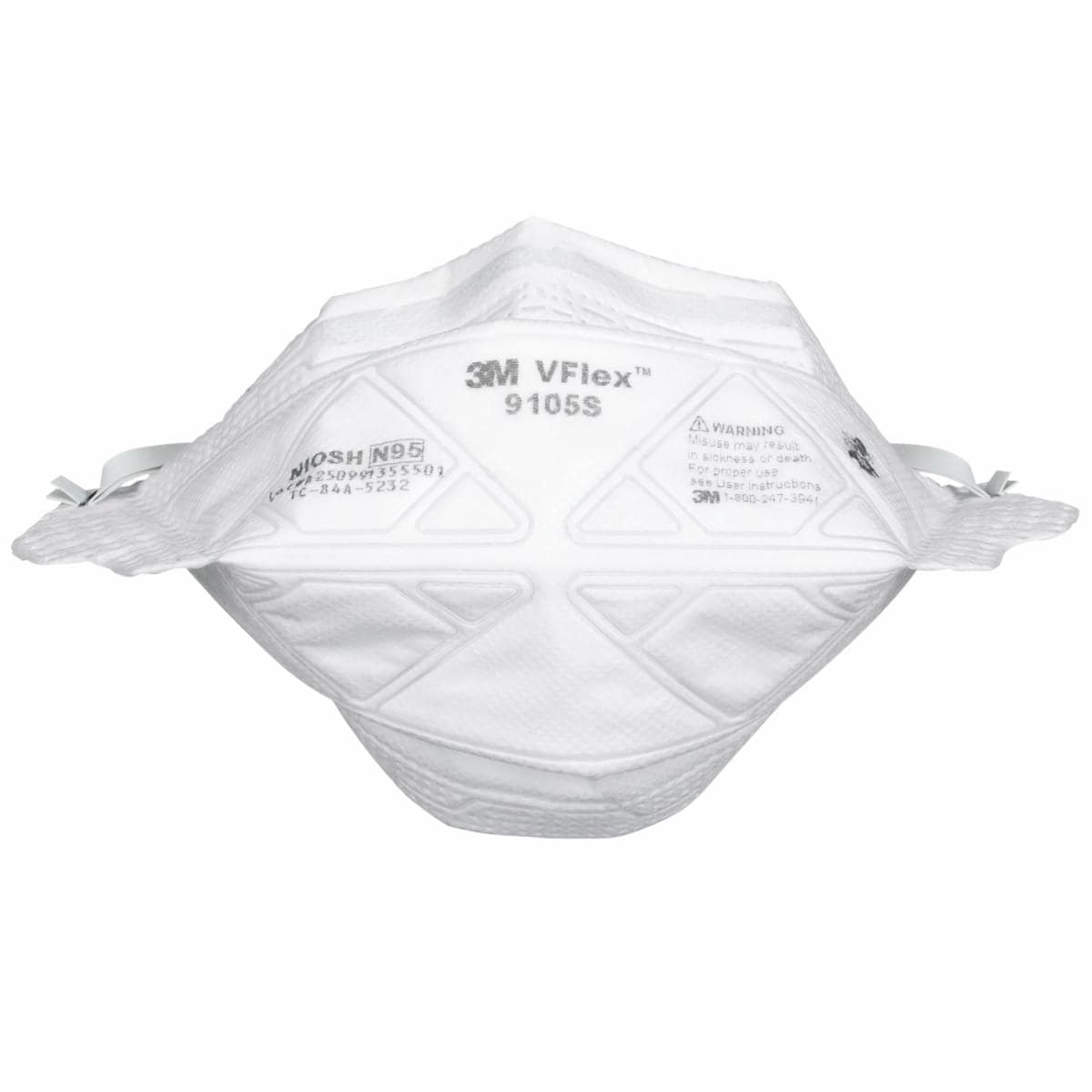 3M VFlex 9105S small flat-fold N95 respirator with expandable V-shaped pleats