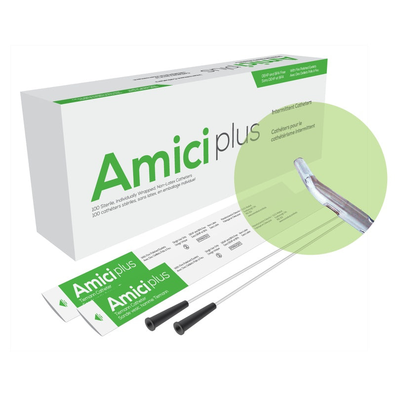 Amici Plus Tiemann Tip intermittent catheter, 10 French, SKU 5710