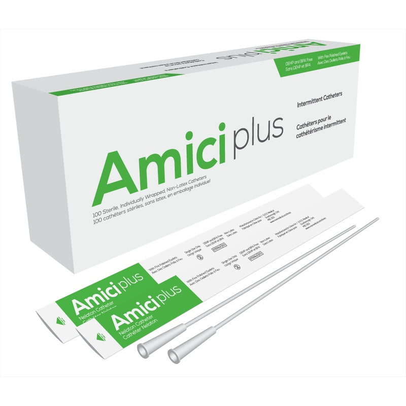 Amici Plus Nelaton intermittent catheter, 12 French, SKU 5912
