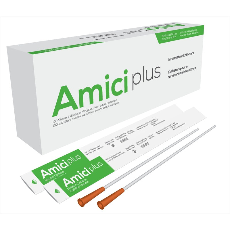 Amici Plus Nelaton intermittent catheter, 16 French, SKU 5916