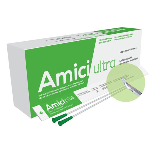 Amici Ultra Tiemann Tip Intermittent Catheter — 10 French, 16 in, Box of 100 product image