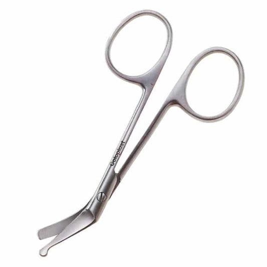 Coloplast ostomy scissors with curved blades and rounded tip