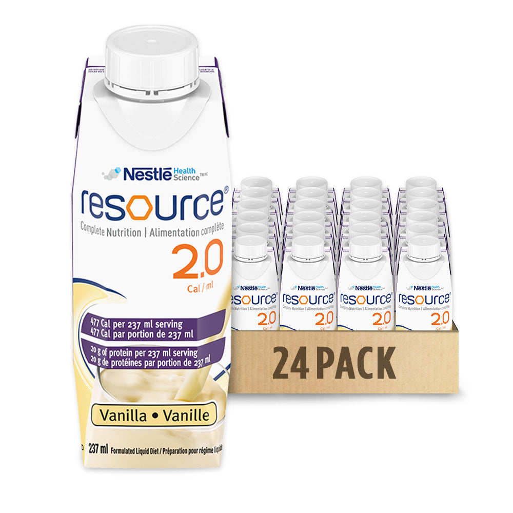 Resource 2.0 vanilla 237 mL cartons, case of 24