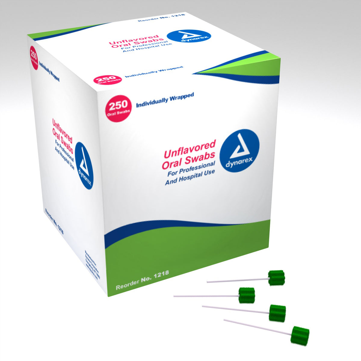 Dynarex 1218 unflavoured foam oral swabs