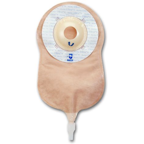 Representative Marlen UltraLite urostomy pouch with AquaTack barrier; selected variant specifies convexity and opening