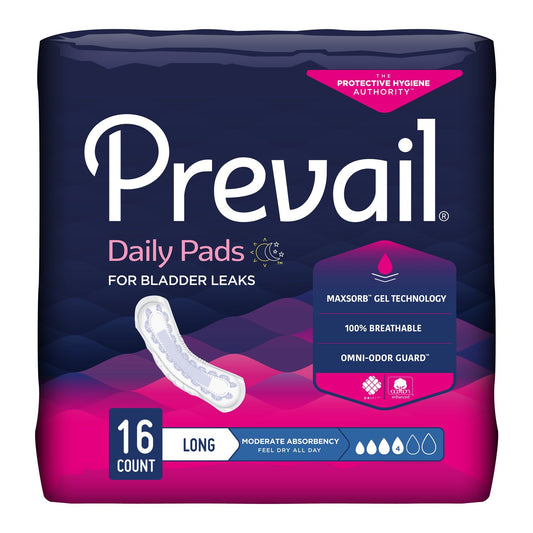 Prevail Moderate Long Bladder Control Pads package