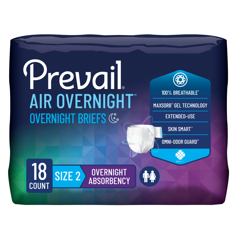 Prevail Air Overnight Stretchable Briefs package
