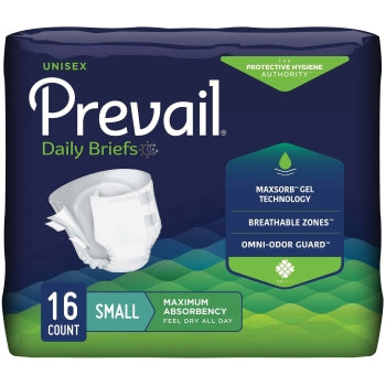 Prevail PV-011 Maximum Absorbency Briefs, Small, package of 16