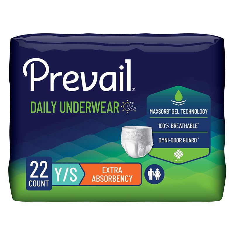 Prevail PV-511 Extra Absorbency Underwear, Youth/Small, package of 22