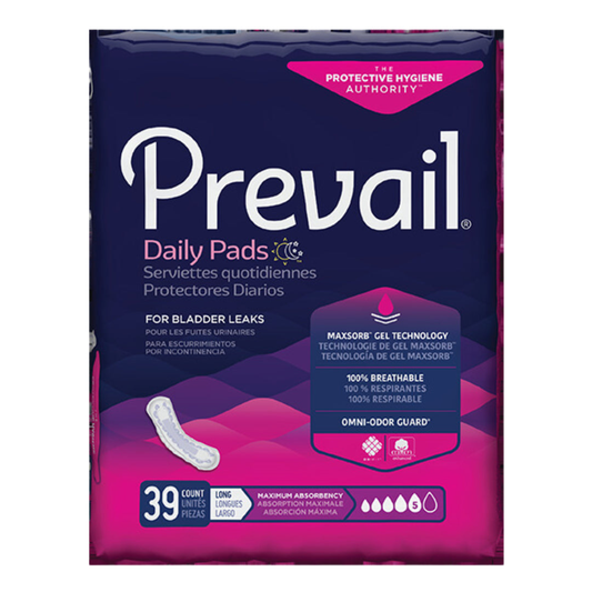 Prevail Maximum Long Bladder Control Pads package