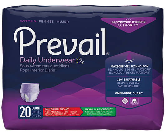 Prevail Maximum Absorbency Protective Underwear for Women package