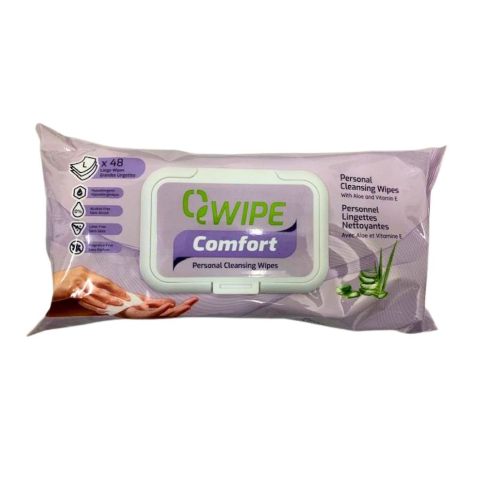QWipe Comfort personal cleansing wipes – 48 wipes