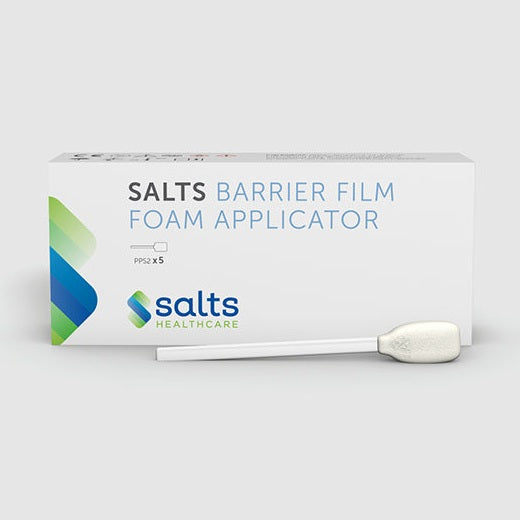 Salts barrier film foam applicator