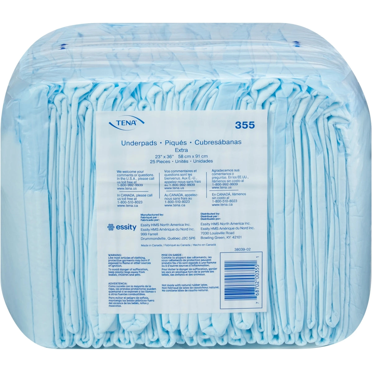 TENA Extra Underpads #355 – Blue, 23 × 36 in