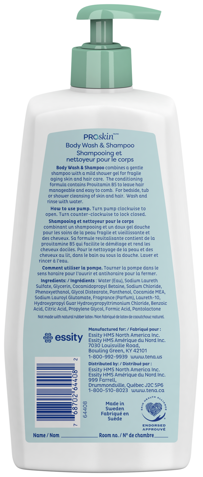 TENA ProSkin Body Wash & Shampoo Freshly Scented 500 mL back