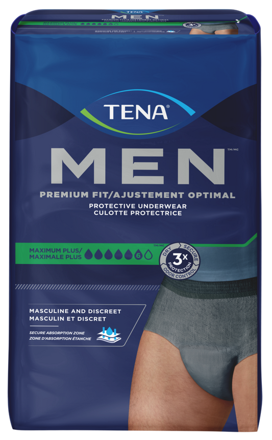 TENA Men Maximum Plus Protective Underwear current package