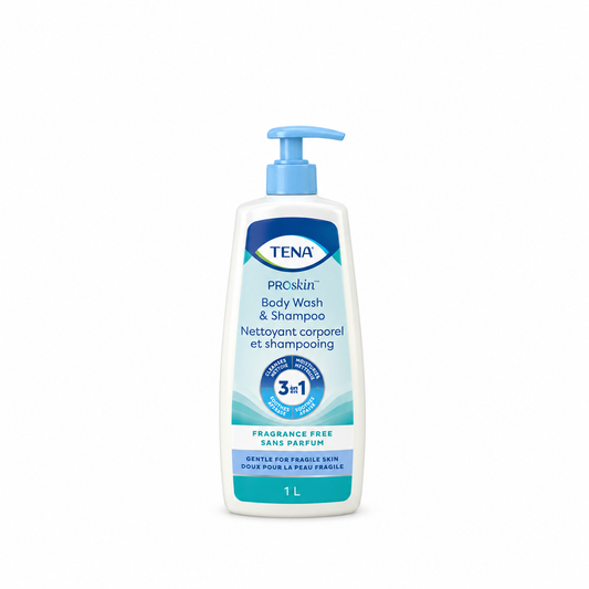 TENA ProSkin Body Wash & Shampoo Fragrance Free 1L