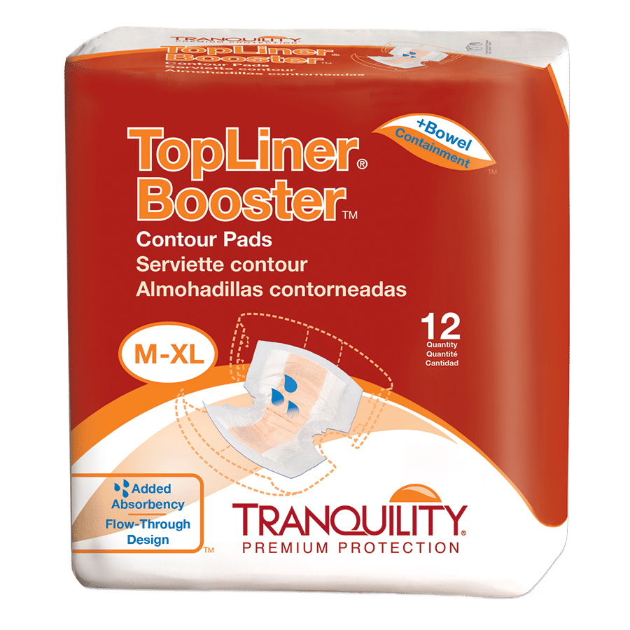 Tranquility TopLiner Contour Booster Pads — 12-pad package