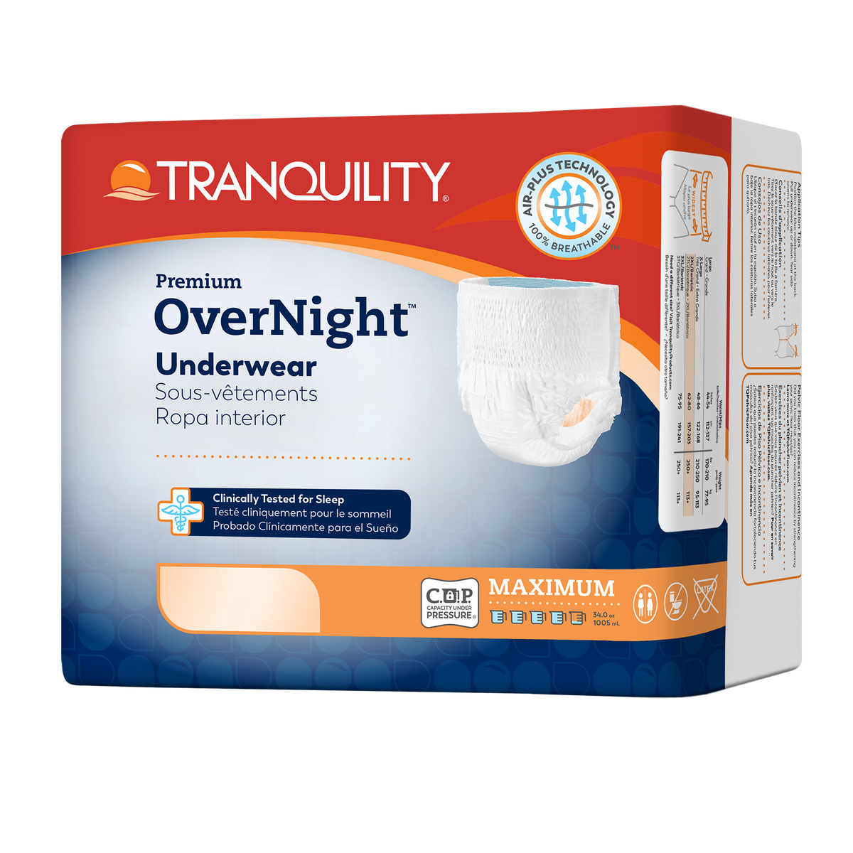 Tranquility Premium Overnight Underwear package