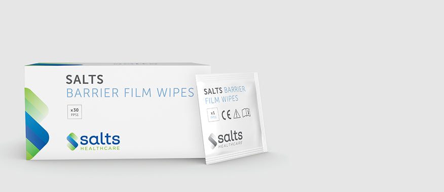 Salts barrier film wipes