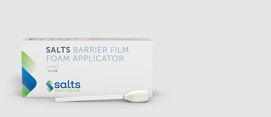 Salts barrier film foam applicator