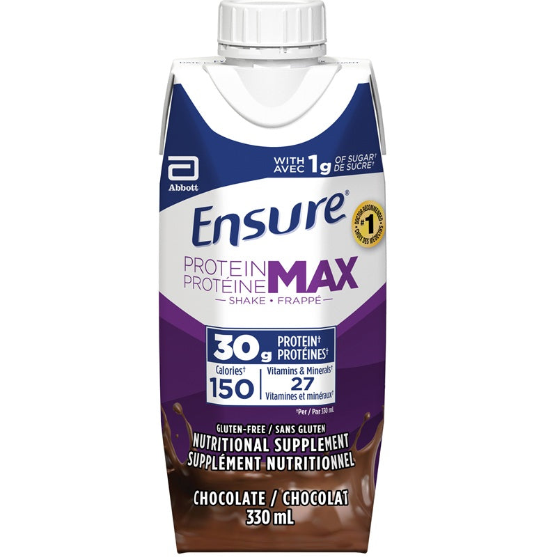 Ensure Protein Max 30 g, Chocolate — Case of 12 × 330 mL