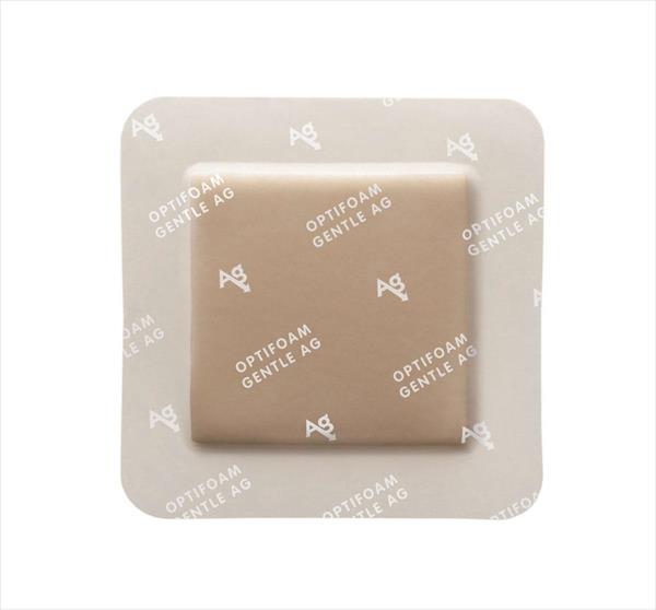 Medline Optifoam Gentle Ag Silver Silicone Adhesive Foam Dressing with Border